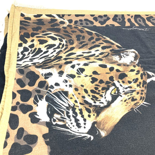 DOLCE&GABBANA towel cotton black blanket Leopard, Extra Large, Leopard, Panther unisex(Unisex) Used Authentic
