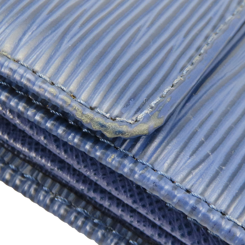 LOUIS VUITTON Bifold Wallet Epi Leather blue Portefeuille Sarah