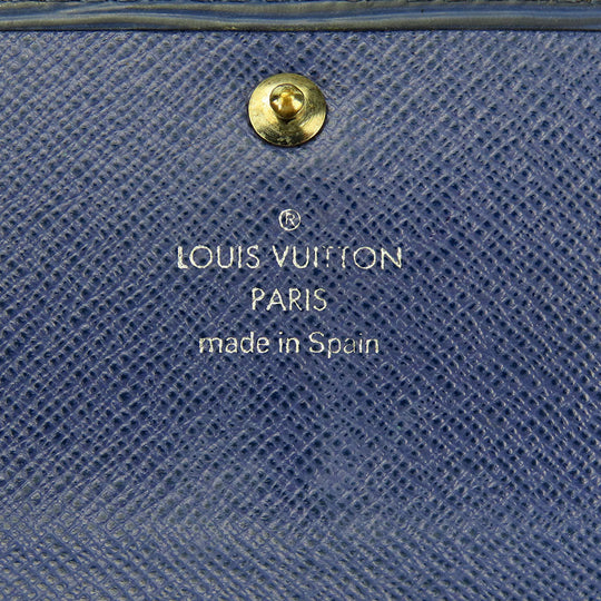LOUIS VUITTON Bifold Wallet Epi Leather blue Portefeuille Sarah