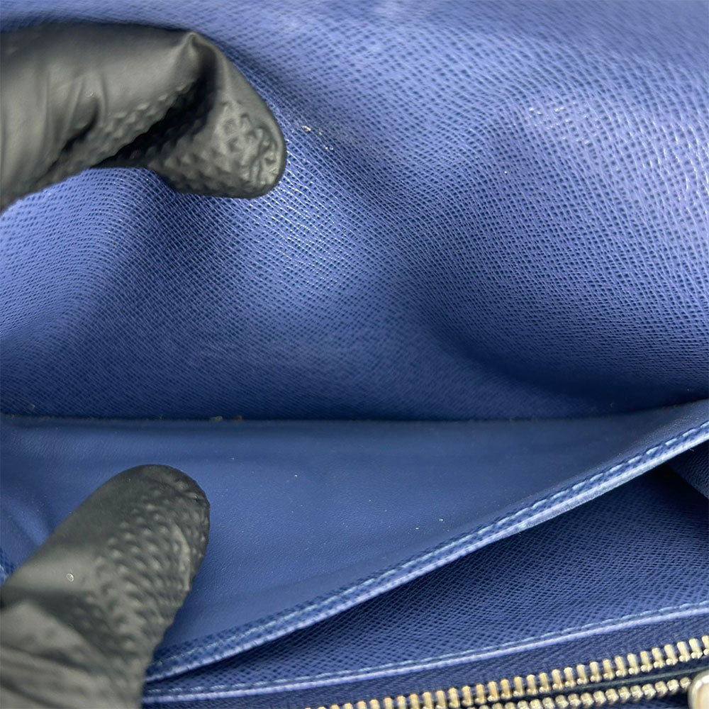 LOUIS VUITTON Bifold Wallet Epi Leather blue Portefeuille Sarah