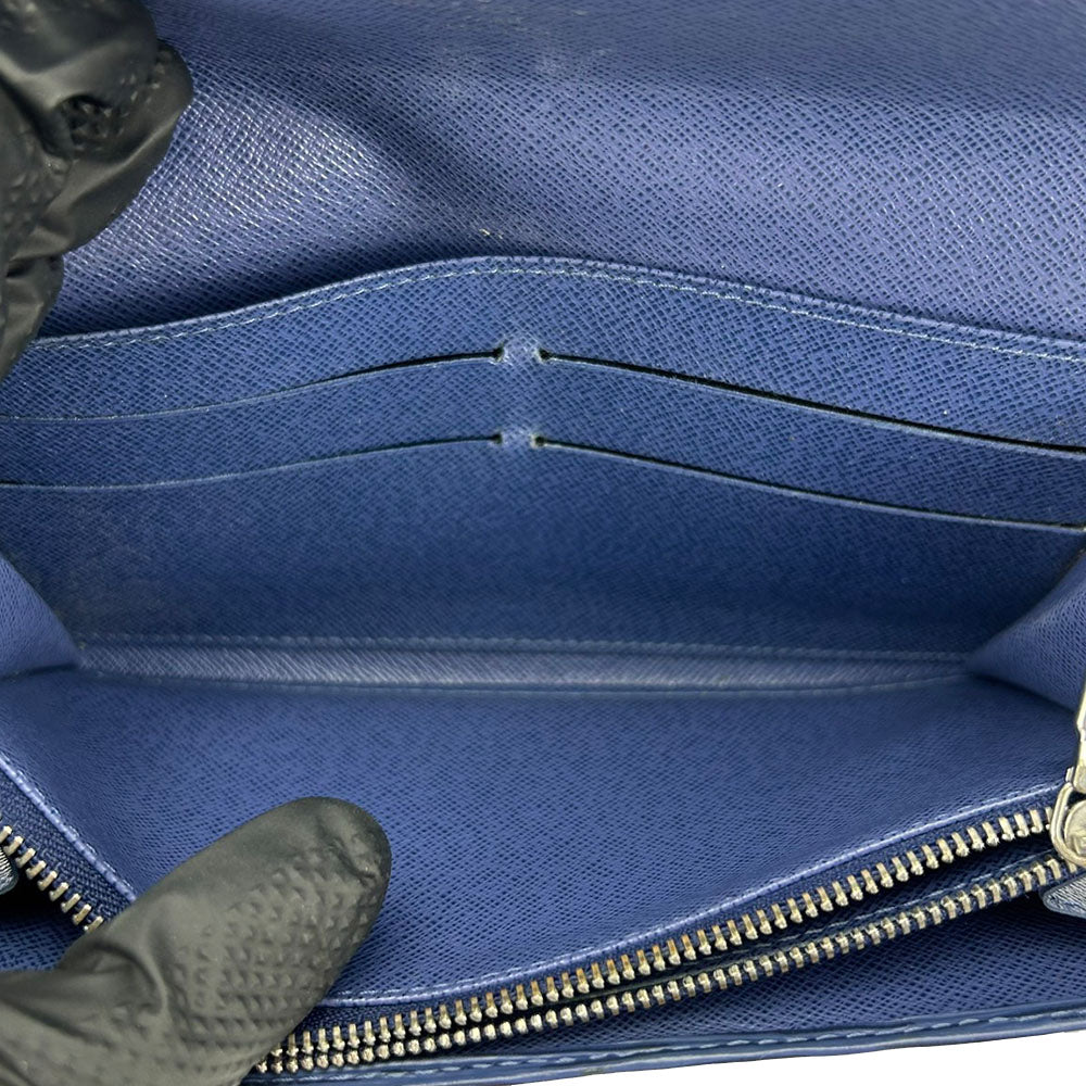 LOUIS VUITTON Bifold Wallet Epi Leather blue Portefeuille Sarah