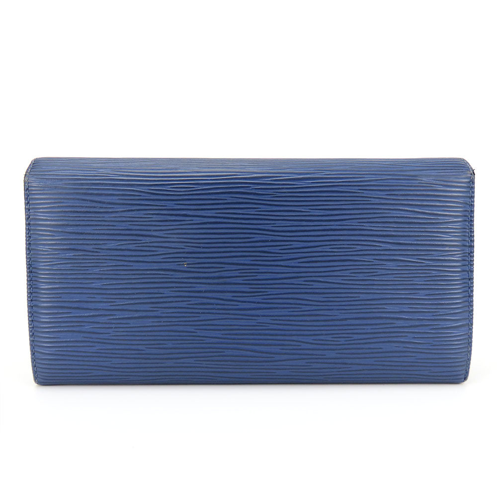 LOUIS VUITTON Bifold Wallet Epi Leather blue Portefeuille Sarah