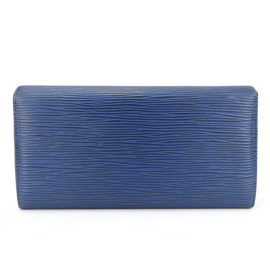 LOUIS VUITTON Bifold Wallet Epi Leather blue Portefeuille Sarah
