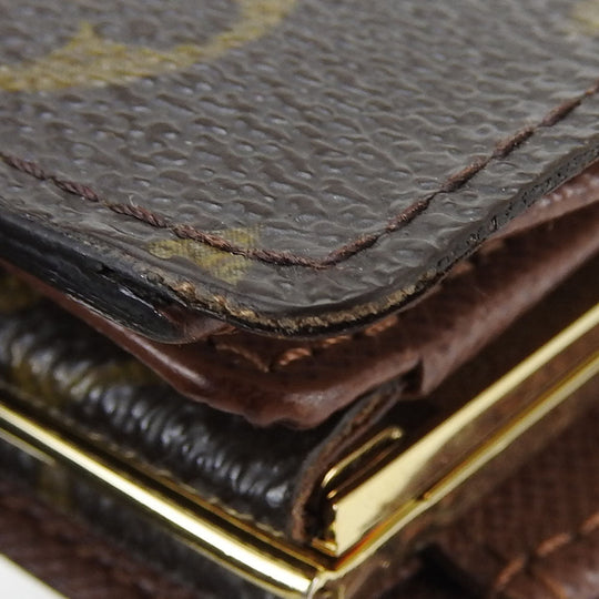 LOUIS VUITTON Bifold Wallet M61674 Monogram Brown Portefeuille Vienova Women Used Authentic