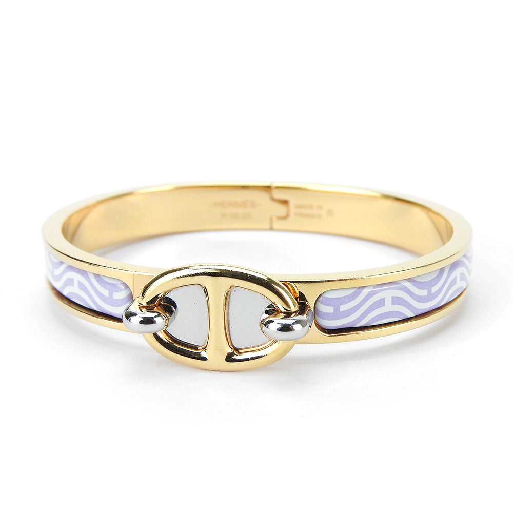 HERMES Bangle metal gold Chene Dunkle Mini Click Women Used Authentic