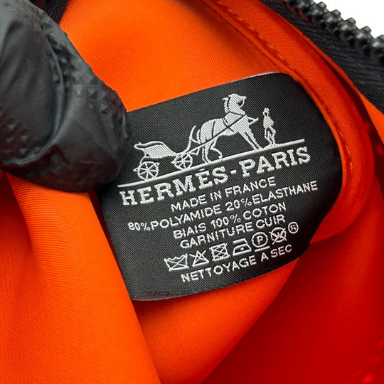HERMES Pouch Polyamide elastane Orange Neoban Wave MM unisex(Unisex) Used Authentic