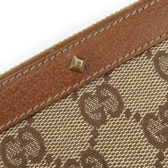 GUCCI Coin case 120971 GG canvas, leather Brown Women Used Authentic
