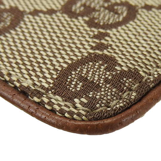 GUCCI Coin case 120971 GG canvas, leather Brown Women Used Authentic