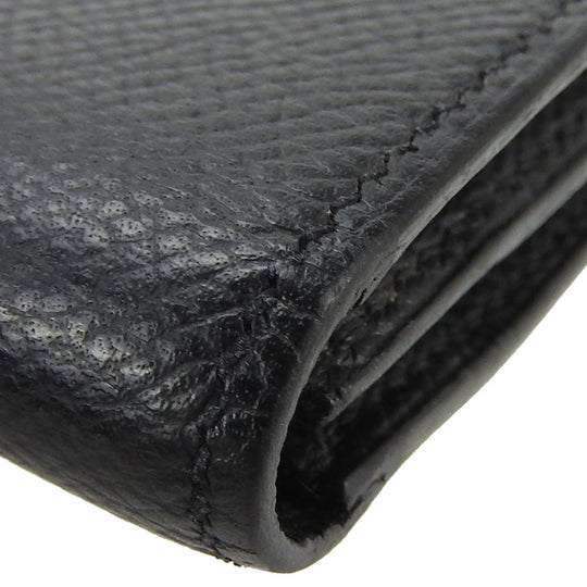 HERMES Long Wallet Purse Epsom black Beansufla unisex(Unisex) Used Authentic