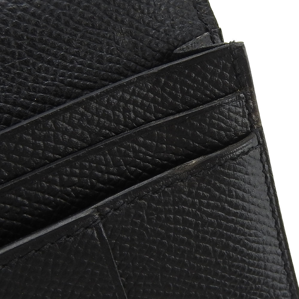 HERMES Long Wallet Purse Epsom black Beansufla unisex(Unisex) Used Authentic