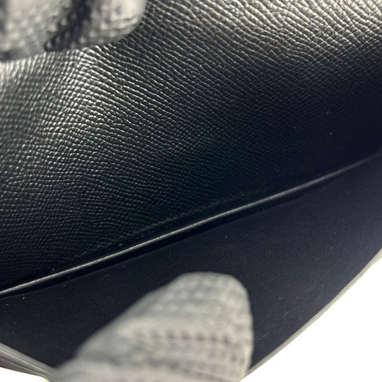 HERMES Long Wallet Purse Epsom black Beansufla unisex(Unisex) Used Authentic