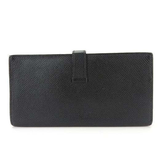 HERMES Long Wallet Purse Epsom black Beansufla unisex(Unisex) Used Authentic