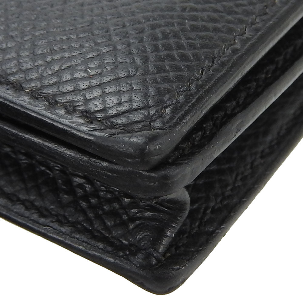HERMES Long Wallet Purse Epsom black Beansufla unisex(Unisex) Used Authentic