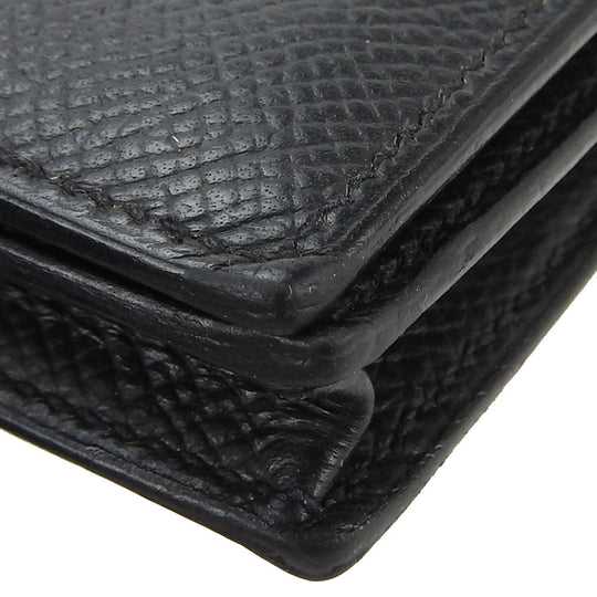 HERMES Long Wallet Purse Epsom black Beansufla unisex(Unisex) Used Authentic