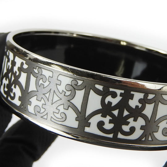 HERMES Bangle Enamel, Metal white Emilel GM Women Used Authentic