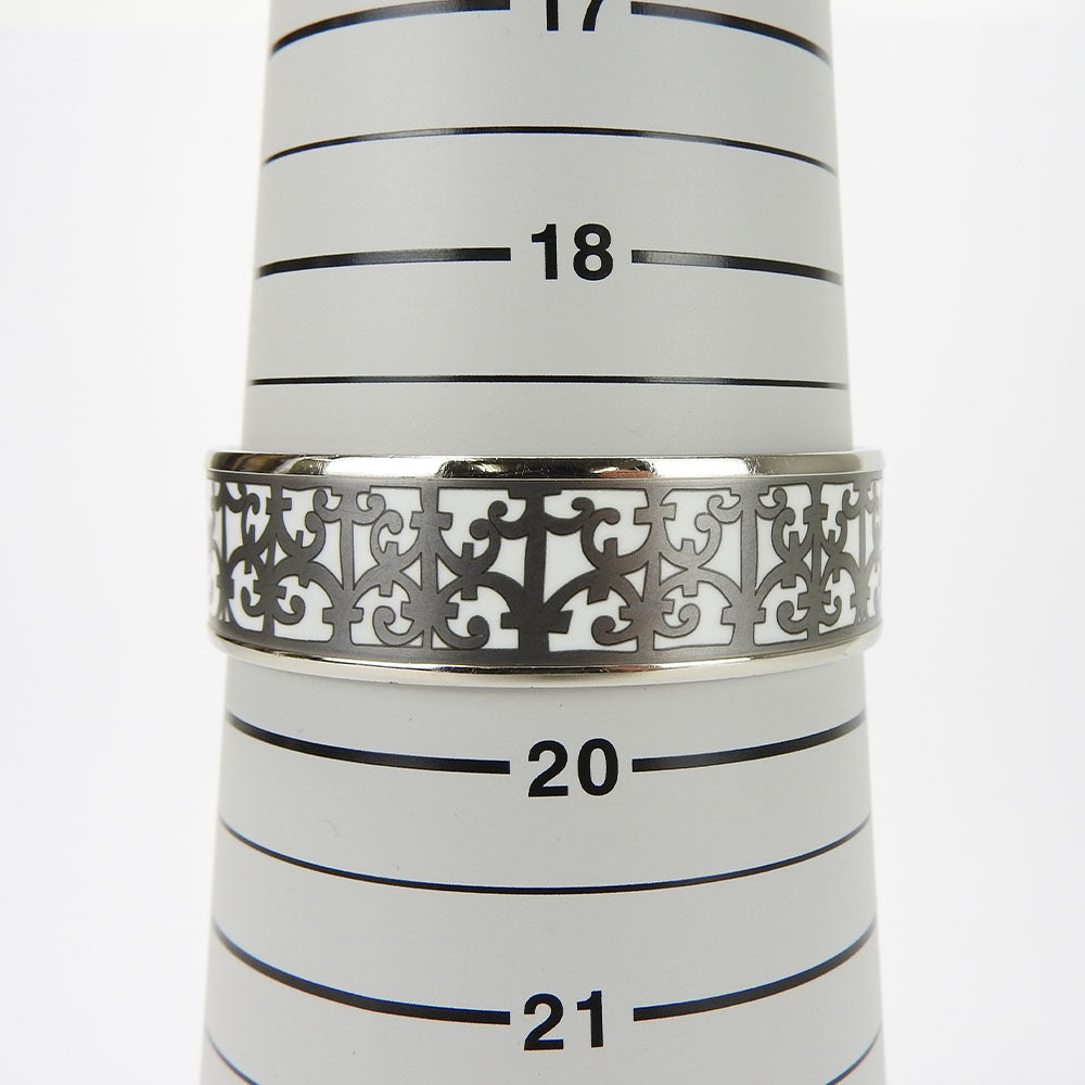 HERMES Bangle Enamel, Metal white Emilel GM Women Used Authentic