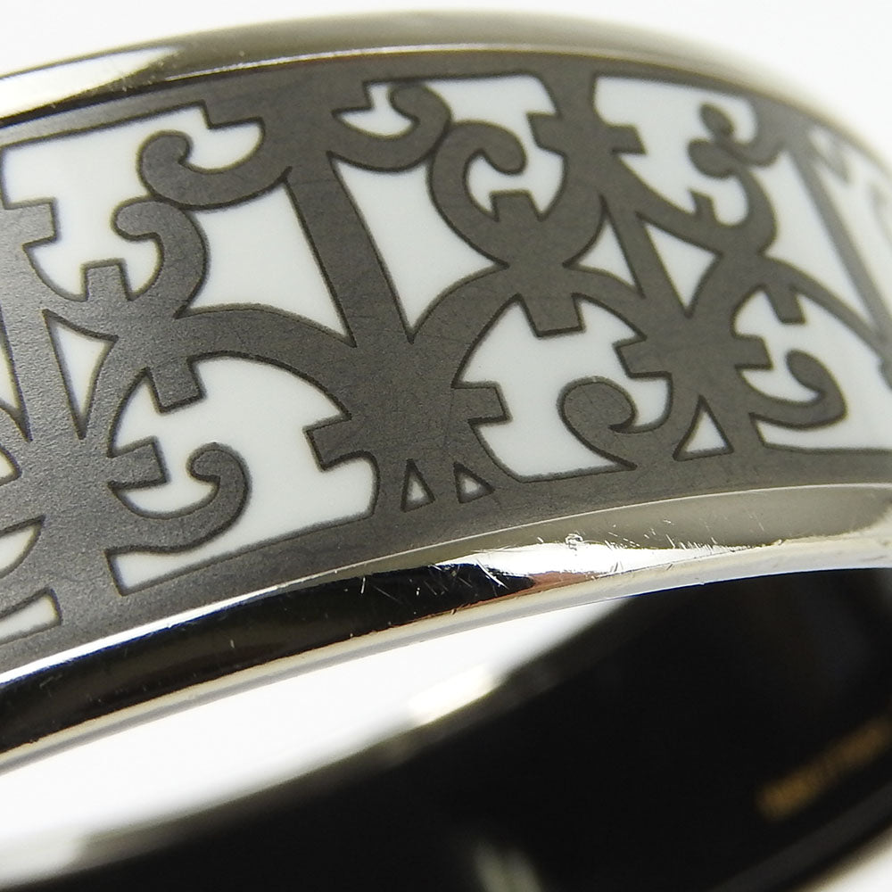 HERMES Bangle Enamel, Metal white Emilel GM Women Used Authentic