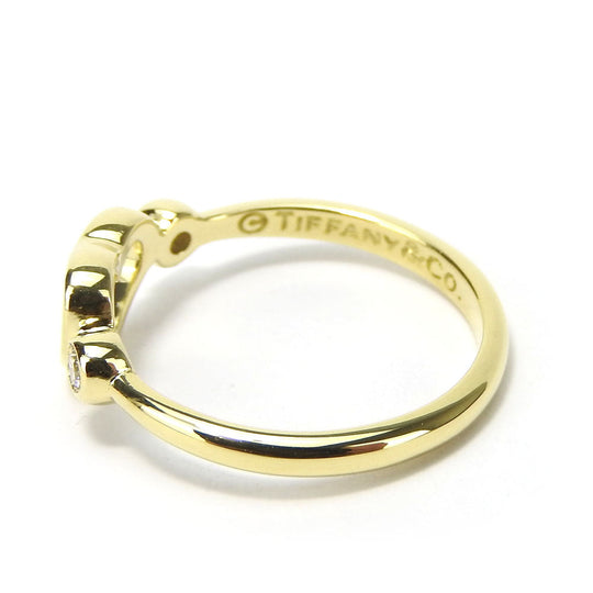 TIFFANY&Co. Ring K18 Yellow Gold, Diamond Yellow Gold Open heart Women Used Authentic