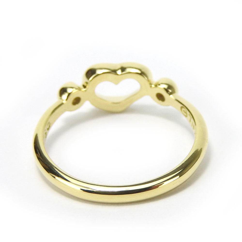TIFFANY&Co. Ring K18 Yellow Gold, Diamond Yellow Gold Open heart Women Used Authentic