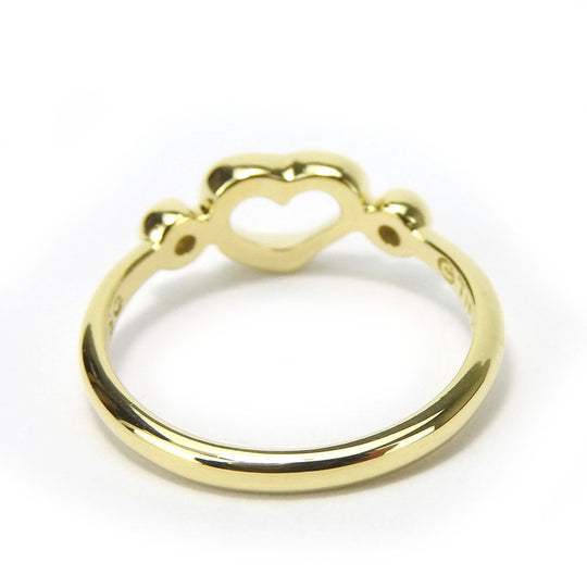 TIFFANY&Co. Ring K18 Yellow Gold, Diamond Yellow Gold Open heart Women Used Authentic
