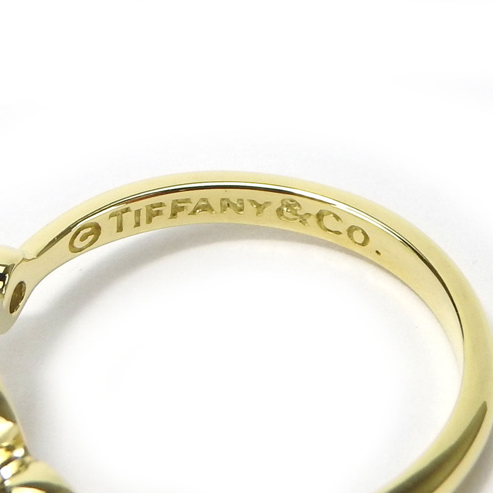 TIFFANY&Co. Ring K18 Yellow Gold, Diamond Yellow Gold Open heart Women Used Authentic