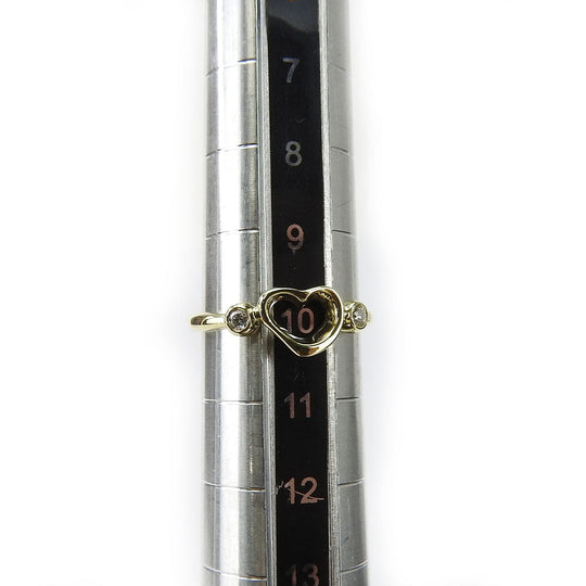 TIFFANY&Co. Ring K18 Yellow Gold, Diamond Yellow Gold Open heart Women Used Authentic
