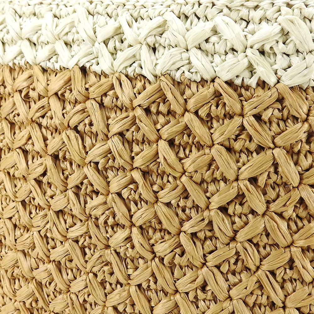 PRADA Handbag BN2889 Raffia Brown Canapa Women Used Authentic