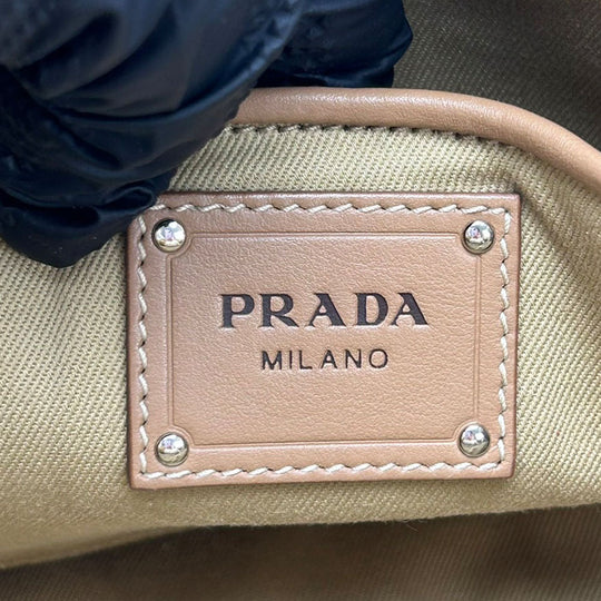 PRADA Handbag BN2889 Raffia Brown Canapa Women Used Authentic