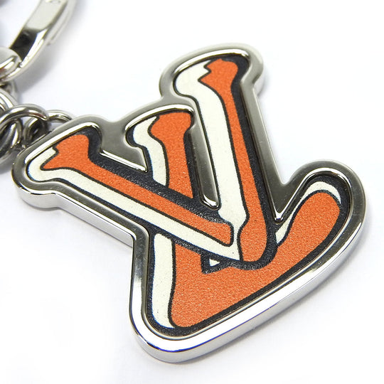 LOUIS VUITTON key ring MP3453 Metal, Leather blue Portocle LV Puzzle unisex(Unisex) Used Authentic