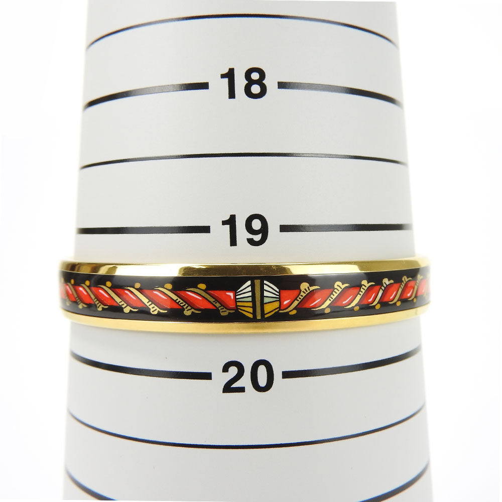 HERMES Bangle Enamel, Metal gold Emaille PM Women Used Authentic