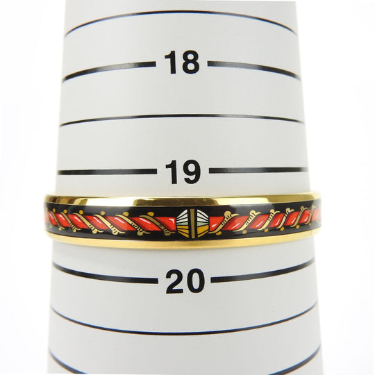 HERMES Bangle Enamel, Metal gold Emaille PM Women Used Authentic