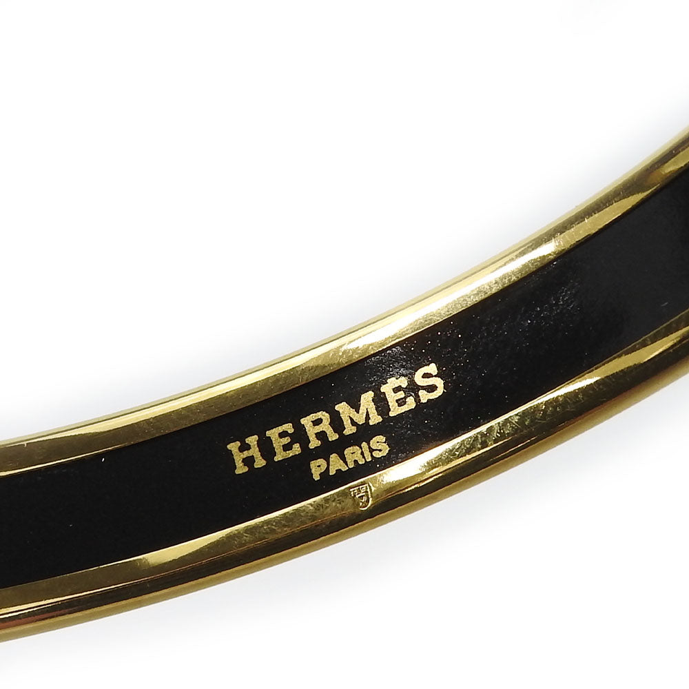 HERMES Bangle Enamel, Metal gold Emaille PM Women Used Authentic