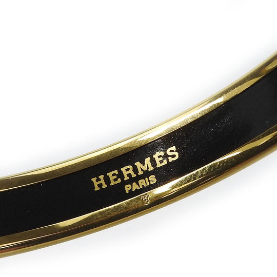 HERMES Bangle Enamel, Metal gold Emaille PM Women Used Authentic