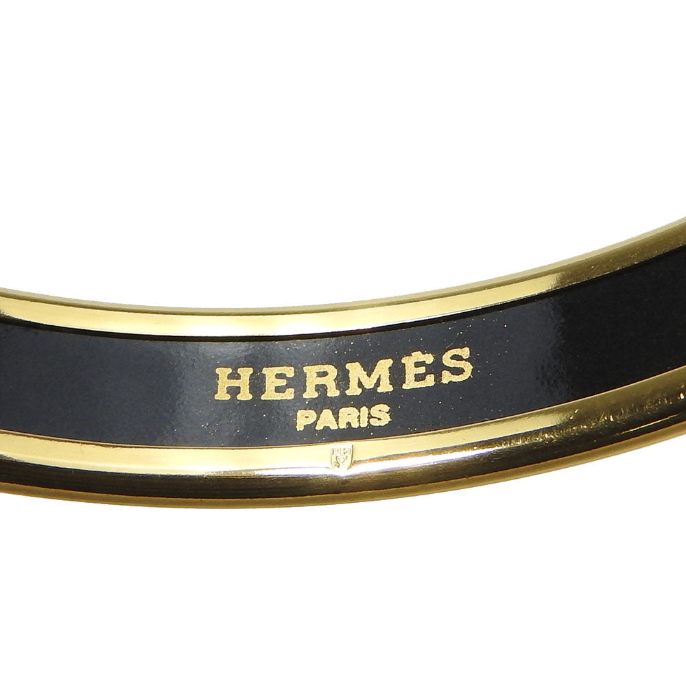 HERMES Bangle Enamel, Metal gold Emaille PM Women Used Authentic