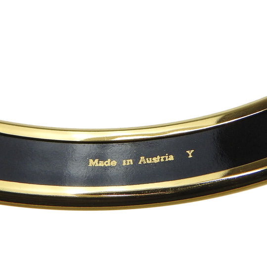 HERMES Bangle Enamel, Metal gold Emaille PM Women Used Authentic