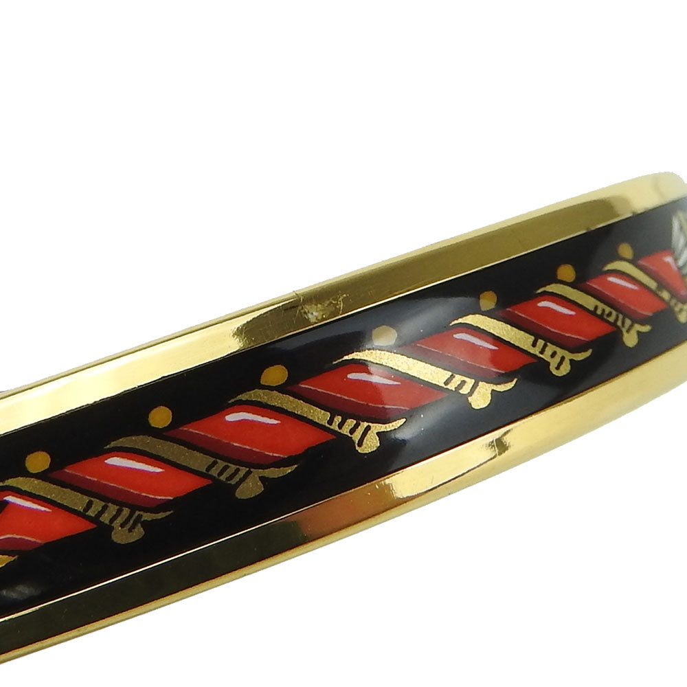 HERMES Bangle Enamel, Metal gold Emaille PM Women Used Authentic