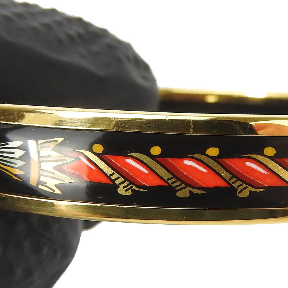 HERMES Bangle Enamel, Metal gold Emaille PM Women Used Authentic