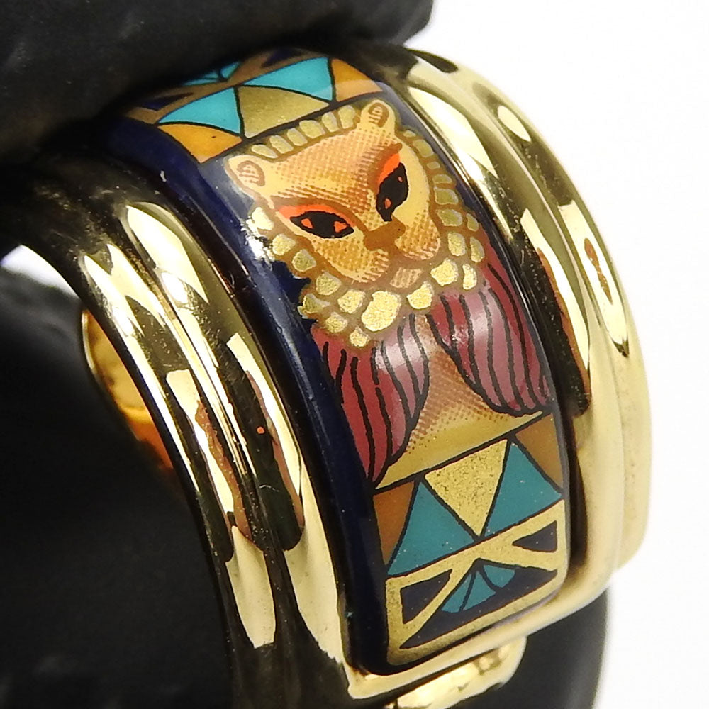 HERMES Earring Metal, Cloisonne multicolor Emile Women Used Authentic