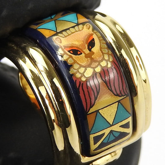HERMES Earring Metal, Cloisonne multicolor Emile Women Used Authentic