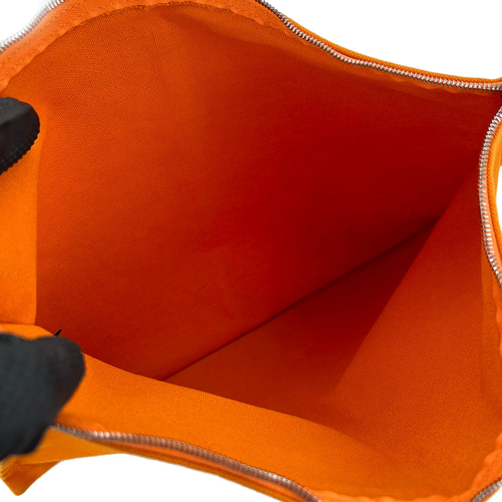 HERMES Pouch canvas Orange Bora Bora Pouch GM unisex(Unisex) Used Authentic