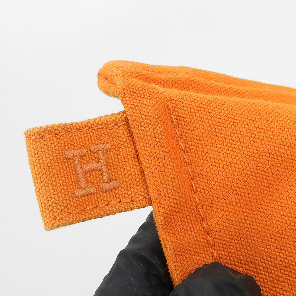 HERMES Pouch canvas Orange Bora Bora Pouch GM unisex(Unisex) Used Authentic