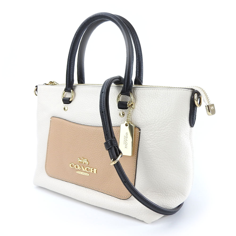 COACH Handbag F73715 leather white Women Used Authentic