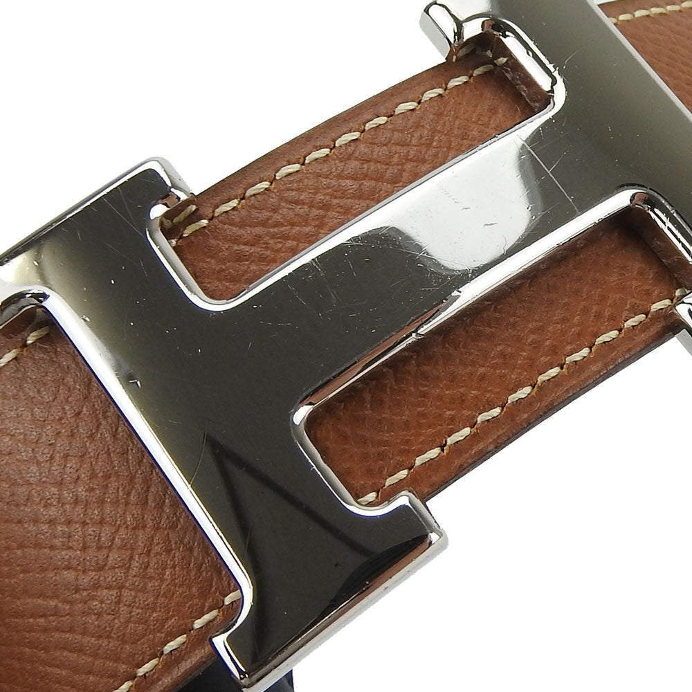 HERMES belt Courchevel , Box calf gold Constance Women Used Authentic