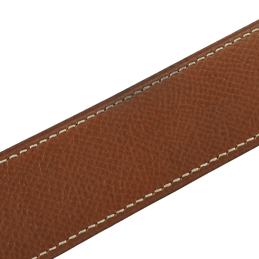 HERMES belt Courchevel , Box calf gold Constance Women Used Authentic