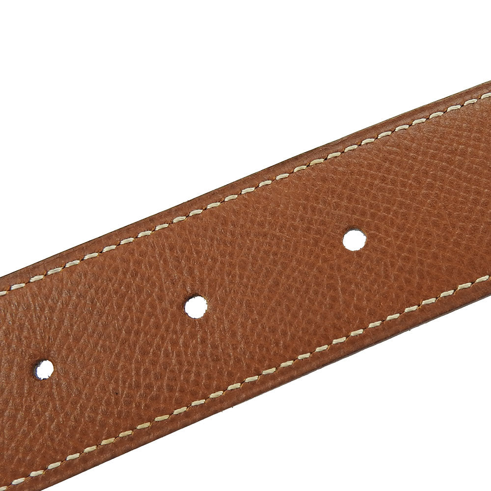 HERMES belt Courchevel , Box calf gold Constance Women Used Authentic