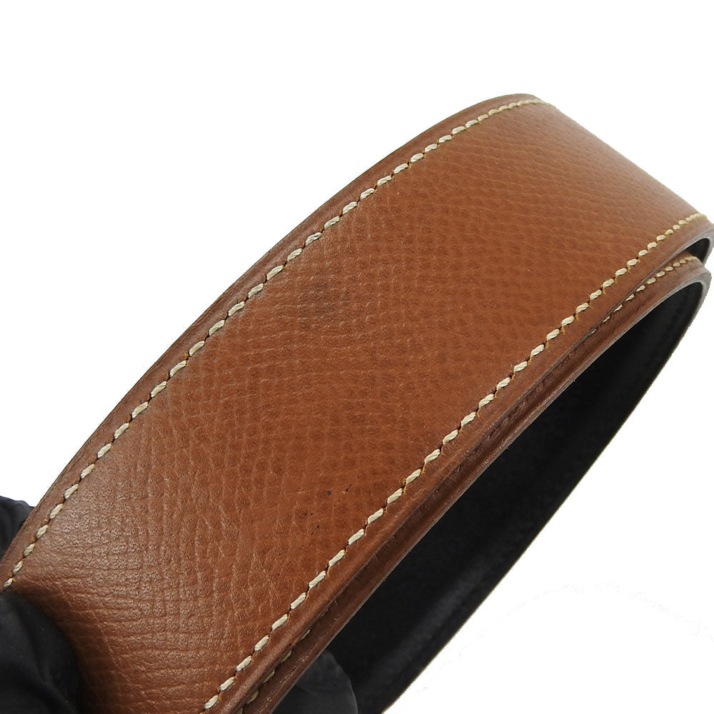 HERMES belt Courchevel , Box calf gold Constance Women Used Authentic