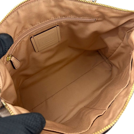 COACH Handbag F36675 leather beige Women Used Authentic