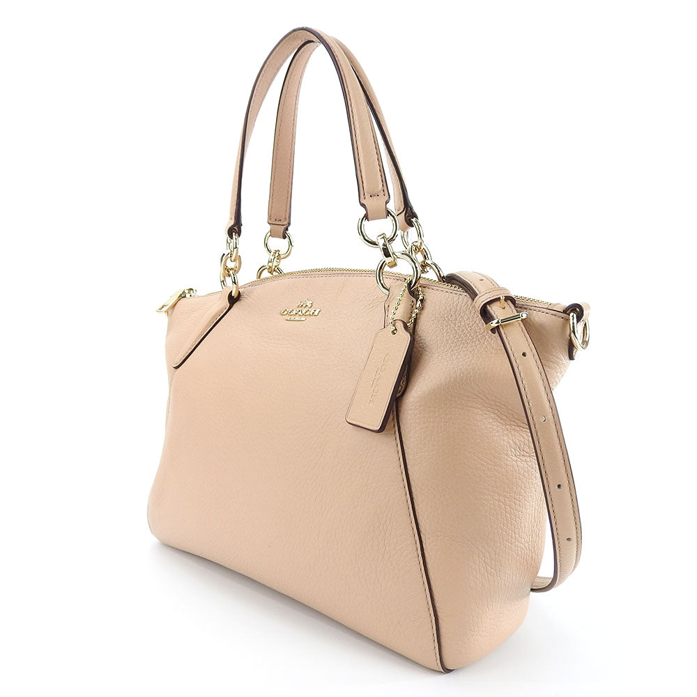 COACH Handbag F36675 leather beige Women Used Authentic
