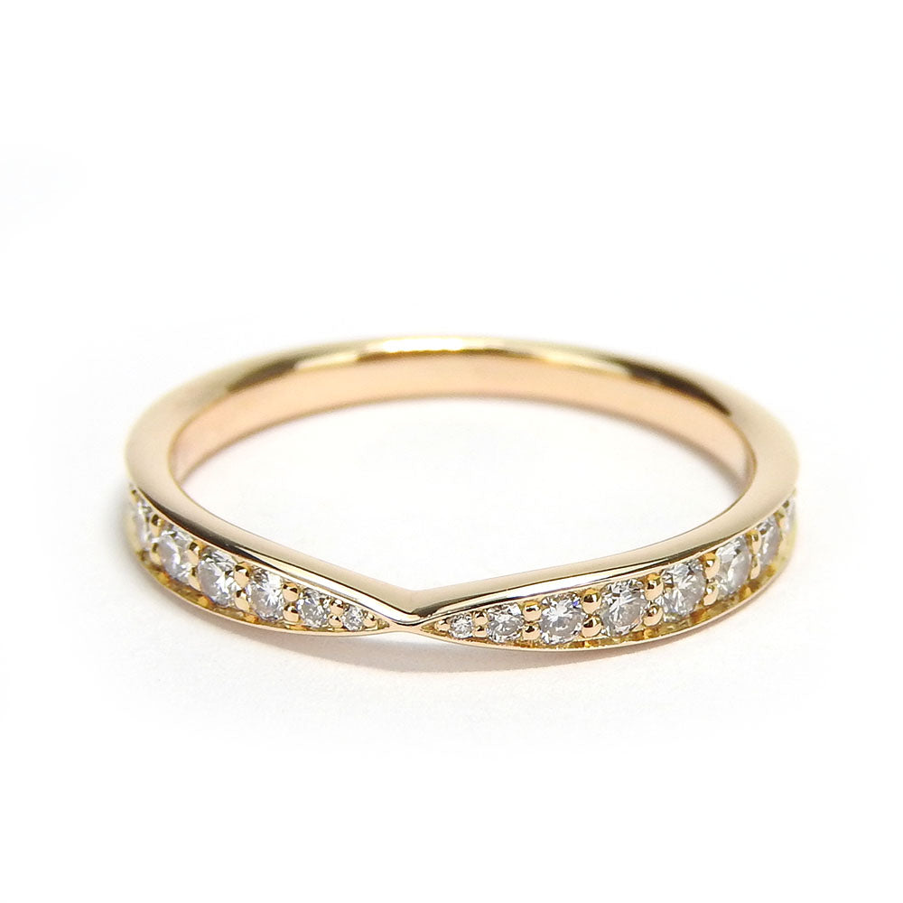 TIFFANY&Co. Ring K18 pink gold, diamond Pink gold Band ring harmony Women Used Authentic