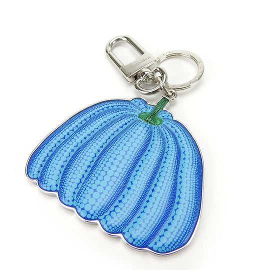 LOUIS VUITTON Key ring M01101 Leather, Metal blue yayoi kusama Portocle Pumpkin unisex(Unisex) Used Authentic